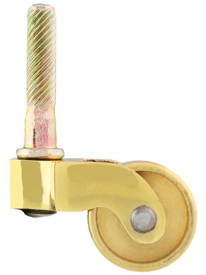 Solid-Brass Stem Caster with 1 inch Brass Wheel in Un-Lacquered Brass.
